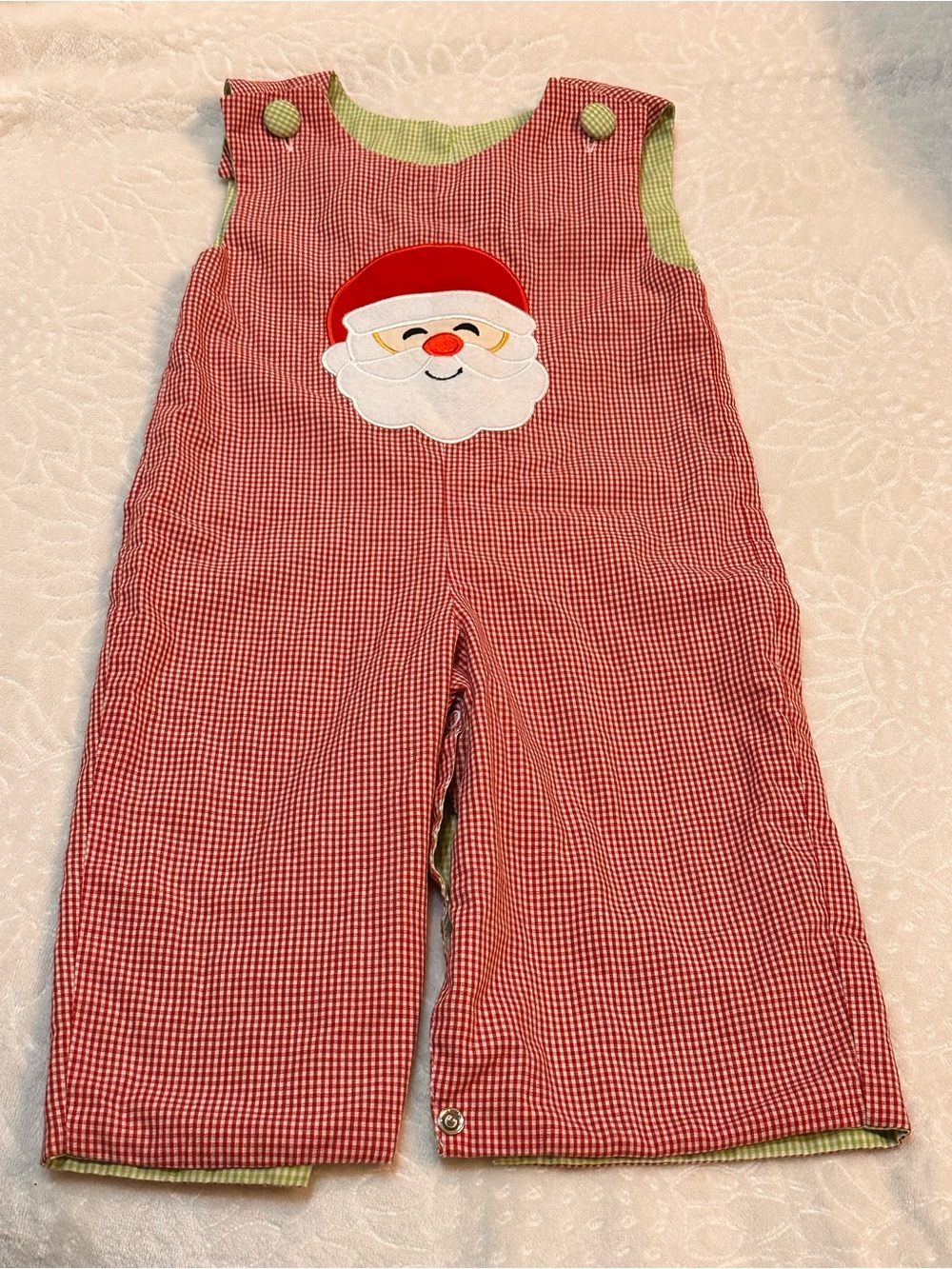 Reversible Christmas Longall  Santa & Christmas Tree Car Boys’ size 2T
